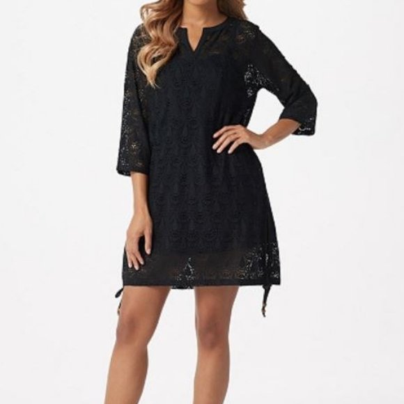 Denim&Co Other - Denim & Co Beach Side Tide Knit Lace Cover-Up 1726